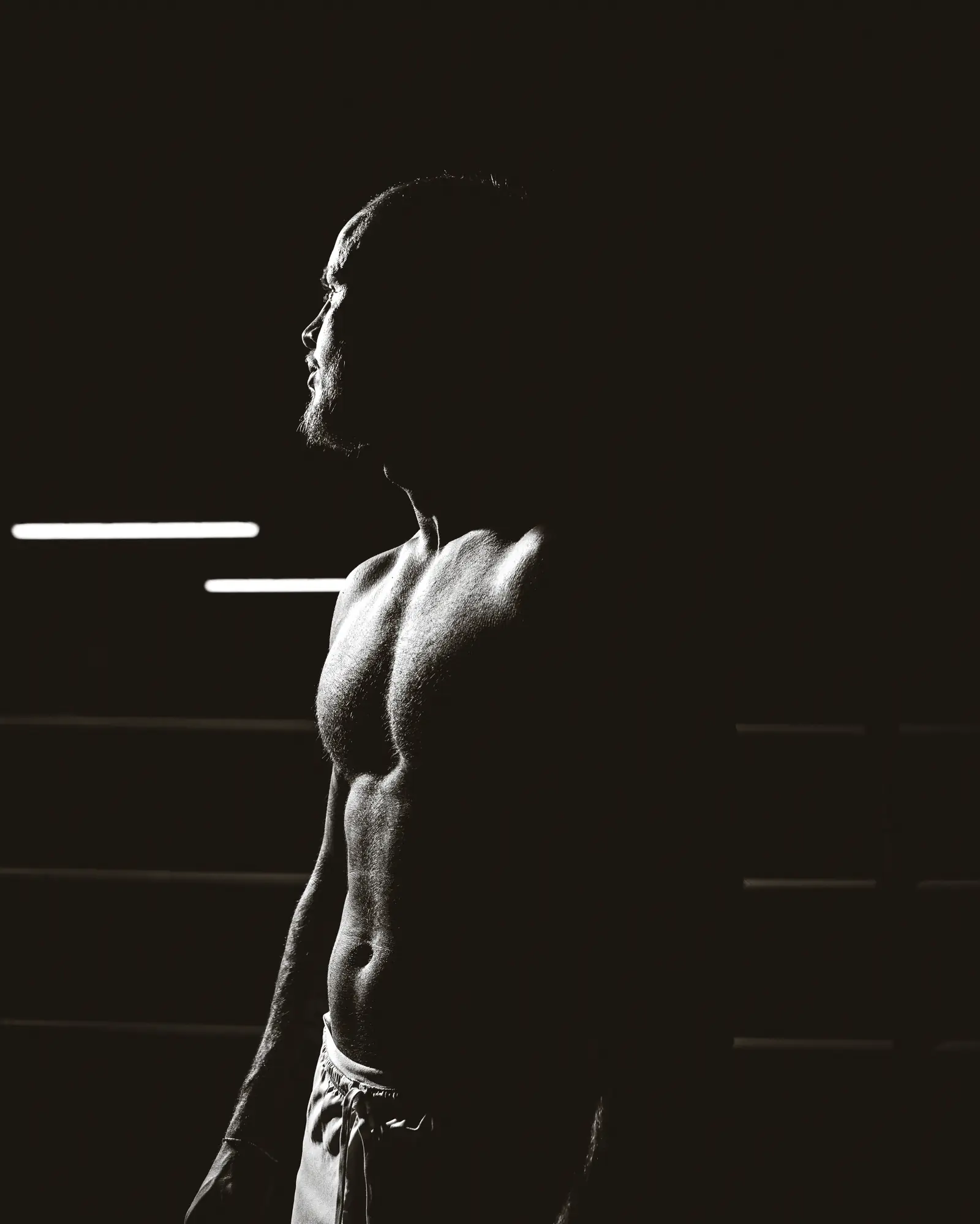 Silhouette von Hannes Brune im Gym